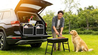 Універсальний регульований подвійний органайзер для багажника з 3 відділеннями, великої місткості, складаний контейнер для зберігання речей в авто, портативні водонепроникні сумки