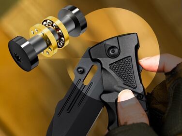 Рятувальний ніж NedFoss DA75, 10-сантиметровий складаний ніж з різаком для ременя та склорізом, кишеньковий ніж з фіксатором на пі