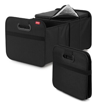 Складана коробка Achilles для автомобіля з охолоджувальною вставкою, складна коробка-холодильник, органайзер для багажника, сумка для багажника з функцією охолодження, складна коробка-холодильник, кошик для покупок, складаний кошик чорного кольору