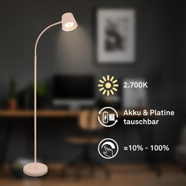 Бездротовий LED-торшер BRILONER з сенсорним димером, тепле біле світло, бежевий, 126,5 см