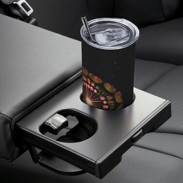 Кухоль з прямою трубочкою, 590 мл, дизайн зірки з кульбаб, друкований, дорожній кухоль, підходить для кемпінгу, офісу та дому