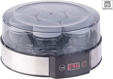 Йогуртниця Rosenstein & Shne йогуртниця з таймером, 7 порційних баночок по 190 мл, 20 Вт (йогуртниця, йогуртниця для дому, машина)