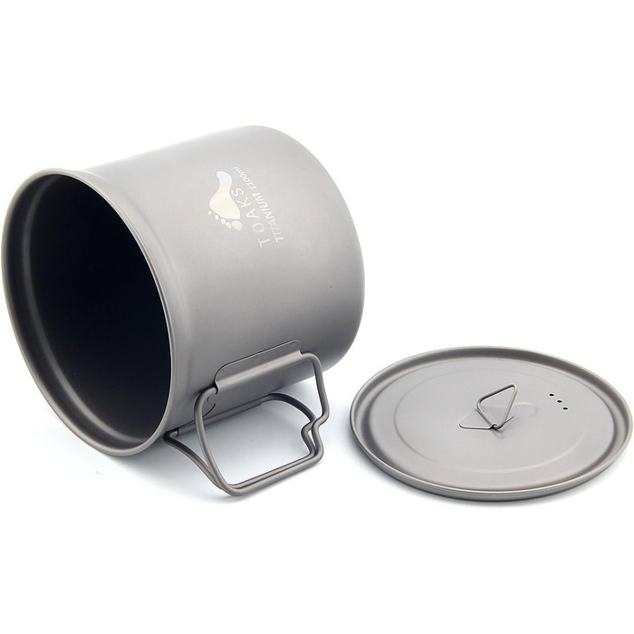 Надлегкий титановий вуличний горщик, складний портативний посуд для пікніка з кришкою, сріблясто-сірий