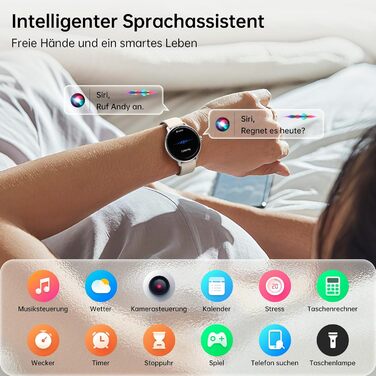 Розумний годинник для чоловіків та жінок, круглий, 1,27-дюймовий AMOLED-розумний годинник з функцією телефону, фітнес-годинник з монітором серцевого ритму, монітором SpO2, монітором сну, крокоміром, 120 спортивних режимів, водонепроникний IP68, сумісний з