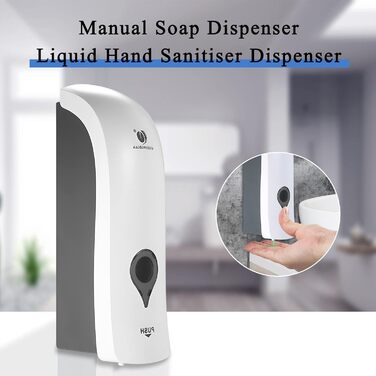 Дозатор мила REAQUE настінний без свердління, 300 мл мила, ручний дозатор для гелю для душу / шампуню / дезінфікуючого засобу, доз