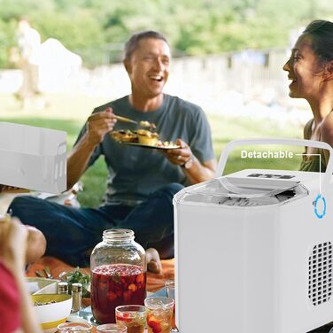 Машина для виробництва кубиків льоду Міні портативна, компактна стільниця для виробництва кубиків льоду, 6-хвилинний швидкісний льодогенератор, самоочисний льодогенератор для дому, білий