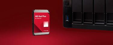 Внутрішній жорсткий диск WD Red Plus 4TB NAS, 3,5-дюймовий, 5400 об/хв, SATA 6 Гбіт/с, CMR, 256 МБ кешу, версія 2025, 4 ТБ