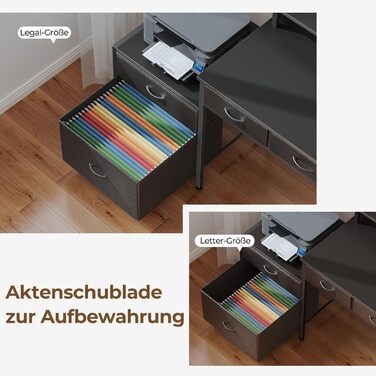 Г-подібний стіл Rolanstar з шухлядами, двосторонній ігровий стіл з розеткою, світлодіодним освітленням та підставкою для монітора, комп&39ютерний стіл 163 см для офісу, кабінету, спальні, чорний