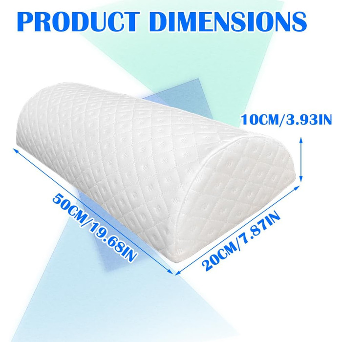 Подушка для колін FARYODI для сну на боці, напівкруглий опорний валик з піни з ефектом пам&39яті, для шиї, колін та сну на боці для полегшення болю в колінах та спині (50 * 20 * 10 см)