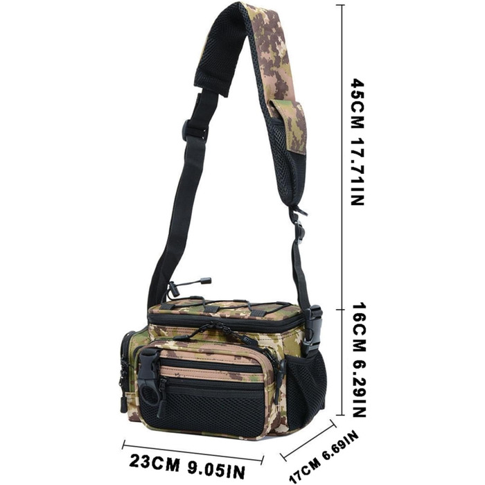 Активний відпочинок, велика місткість, сумка на плече, сумка на пояс, ручна сумка через плече, сумка для рибальських снастей, спеціальна сумка для риболовлі, сумка через плече для відпочинку, сумка для рибальських снастей, камуфляжна сумка одного розміру