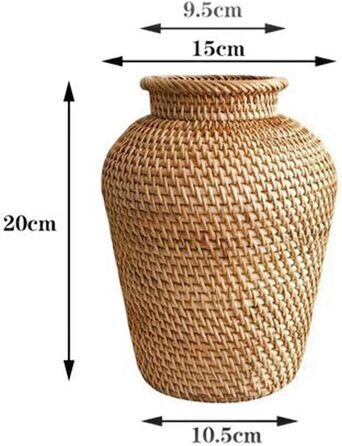Ротангова ваза Baoblaze, горщик для квітів, плетений кошик для квітів, елегантна маленька ваза для подарункового кошика в сільському стилі, вази для квітів, прикраса для готелю, квіткова композиція