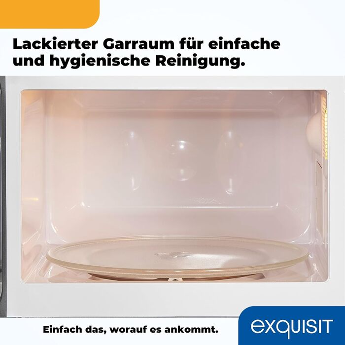Мікрохвильова піч Exquisit MW 802 G Мікрохвильова піч з грилем 1000 Вт Всього 700 Вт Таймер Мікрохвильова піч маленька та компактна 20 л Garrraum білий Білий Класичний