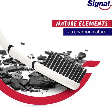 Зубна щітка Signal Nature Elements, м'яка, антибактеріальна, з вугіллям, гігієна порожнини рота (12 шт. )