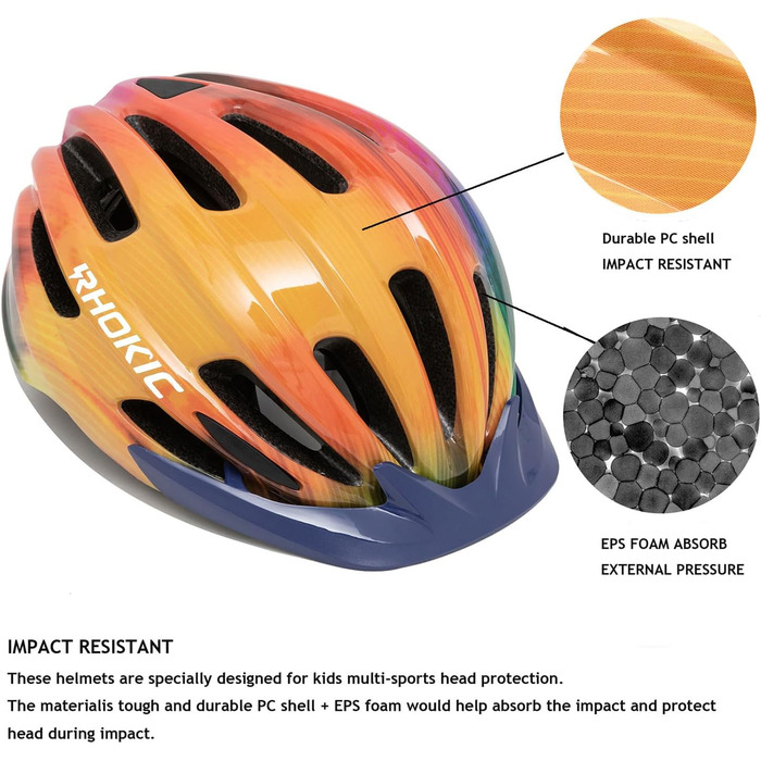 Велосипедний шолом дитячий Хлопчики 52-58см, Дитячий Велосипедний Шолом зі Світлом Дитячий Велосипедний Шолом Дівчатка Дитячий Шол