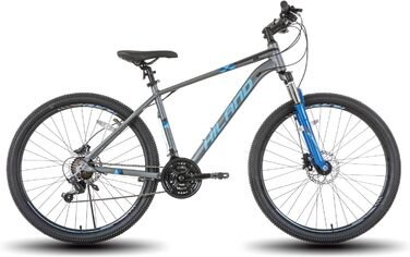 Гірський алюмінієвий велосипед Hiland, 21 передача, гідравлічні дискові гальма, амортизаційна вилка з блокуванням, колеса 27,5 дюймів, велосипед для чоловіків, дорослих та жінок, сіро-синій