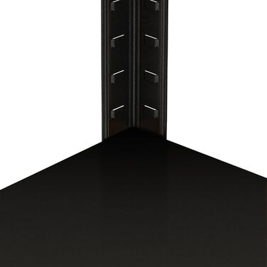 Міцний стелаж Relaxdays, ВxШxГ 120x60x40 см, 4 полиці, сталь, чорний 1000 кг, полиця для зберігання в підвалі, гаражі, підключається до розетки