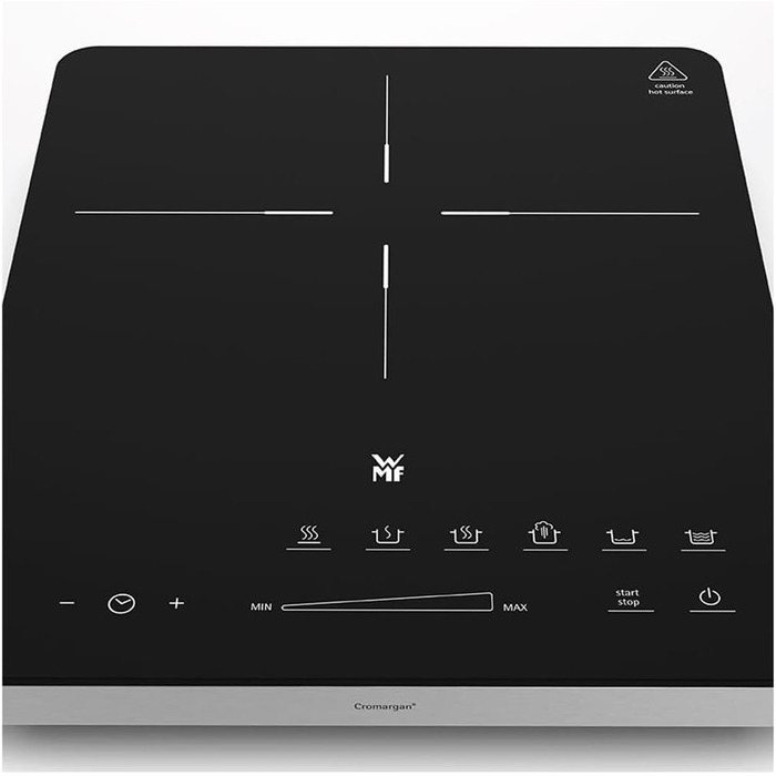 Одинарна індукційна плита мобільна, варильна поверхня до 28 см, індукційна плита 1 варильна поверхня, 8 рівнів, розпізнавання горщика, сенсорний дисплей, склокераміка, функція таймера, 2100 Вт одинарна