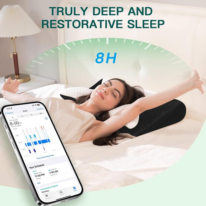 Подушка для шиї, подушка для голови, подушка з піни з ефектом пам&39яті, ергономічна подушка для підтримки шиї 2 в 1 для сну на спині, боці та животі, 60x40x12/14 см (чорна)