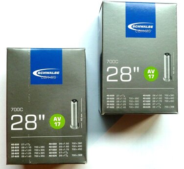 Камера Schwalbe 2 шт. AV17, 28 x 1.2-1.75 (28/47-622), автоніпель, чорна