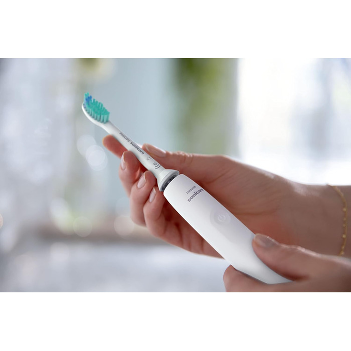 Електрична зубна щітка Philips Sonicare Sonic серії 3100 із вбудованим датчиком тиску, SmarTimer і QuadPacer, HX3673/13 біла