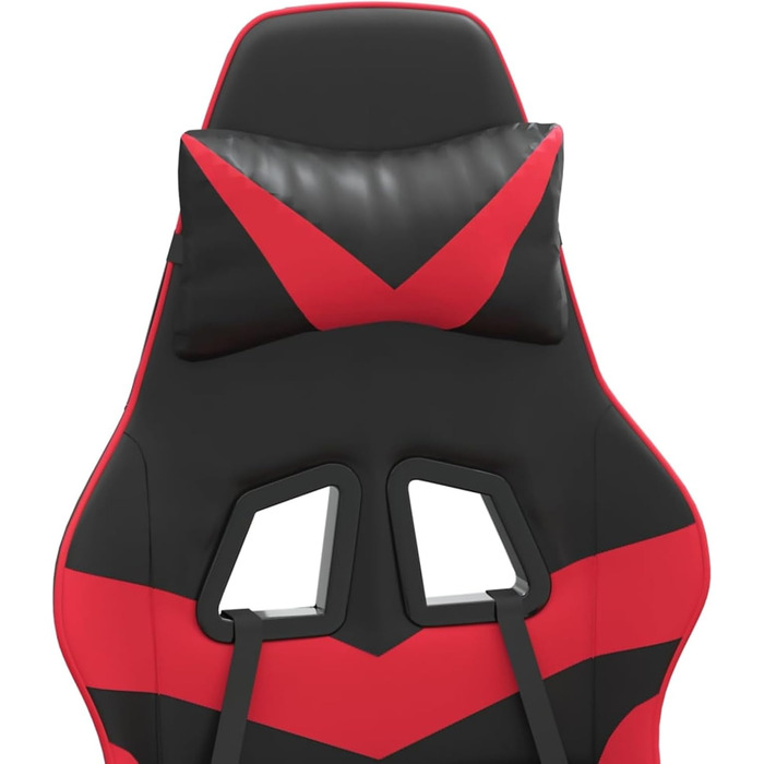 Ергономічне ігрове крісло зі шкіряним оздобленням, чорно-червоне, 57,5 x 59,5 x 121-131 см - Для комфорту та стійкості Модель 349556