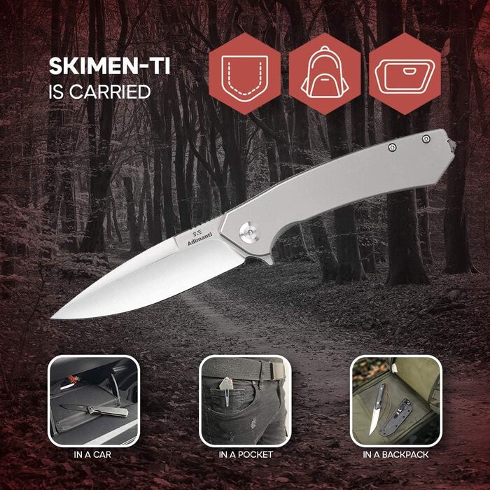 Кишеньковий складаний ніж, рукоятка G10 з кліпсою та склобій, клинок зі сталі D2, полювання, риболовля, кемпінг, на природі, EDC н