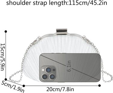 Жіноче клатч з блискітками Мушля, вечірня сумочка зі стразами та ланцюжком для весілля та святкової вечірки, білий