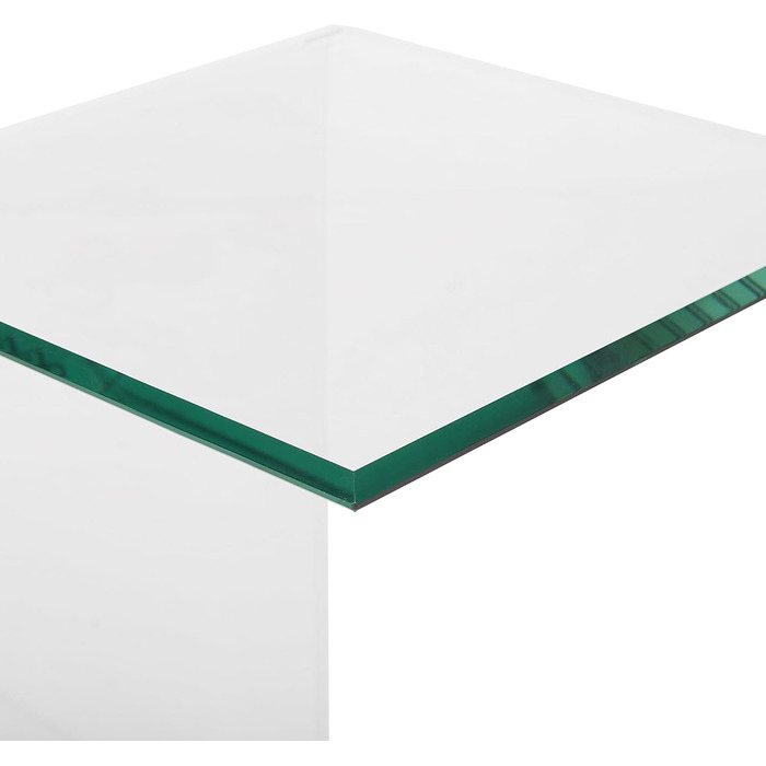 Журнальний столик Beliani, скло, прозорий, C-подібна форма, 40x61 см, сучасний, простий, Lourdes