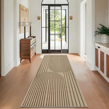 Доріжка для передпокою 80x200 см, кухонний килимок під джут, килимок для передпокою, який можна прати, нековзка кухонна доріжка, коричневий килимок для вулиці для кухні, вітальні, спальні, передпокою, входу, балкону, коричневий 80 x 200 см (прямокутний)