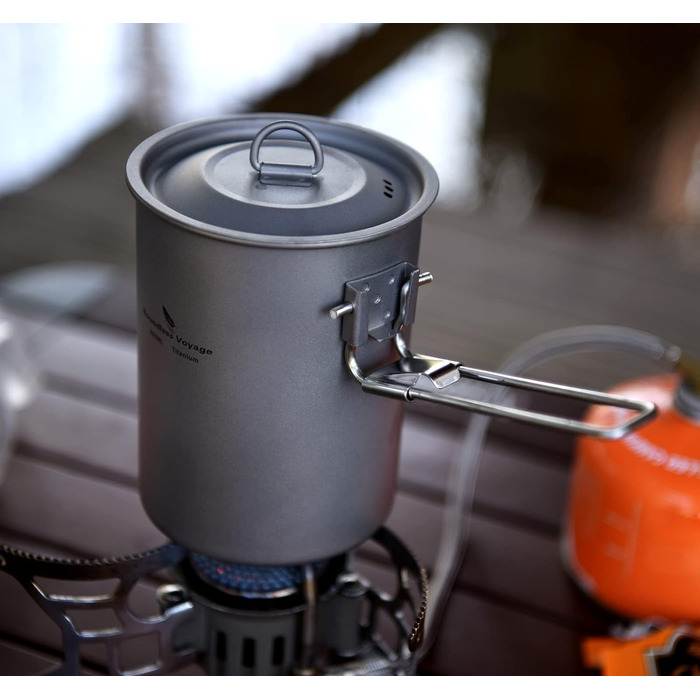 Мл Титановий кухоль Кемпінговий горщик Каструля для приготування їжі Зовнішня легка чашка для кави зі складною ручкою та кришкою П