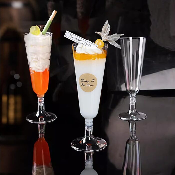 Келихи для шампанського пластикові 25 шт. келихи для шампанського пластикові келихи для шампанського прозорі 160 мл коктейльні кел