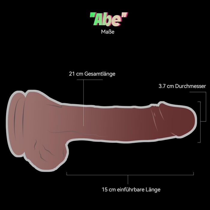 Силіконовий фалоімітаторDovadi 21 см, реалістичний з венами та яєчками, з присоском