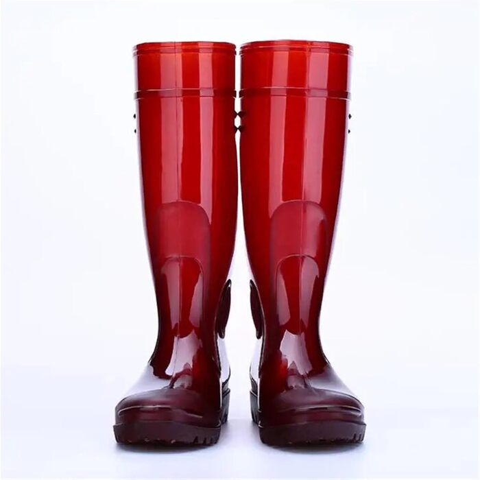 Чоловічі робочі гумові чоботи з ПВХ водонепроникне водне взуття чоловічі гумові чоботи осінні нековзні гумові чоботи для дорослих, 44 EU червоного кольору