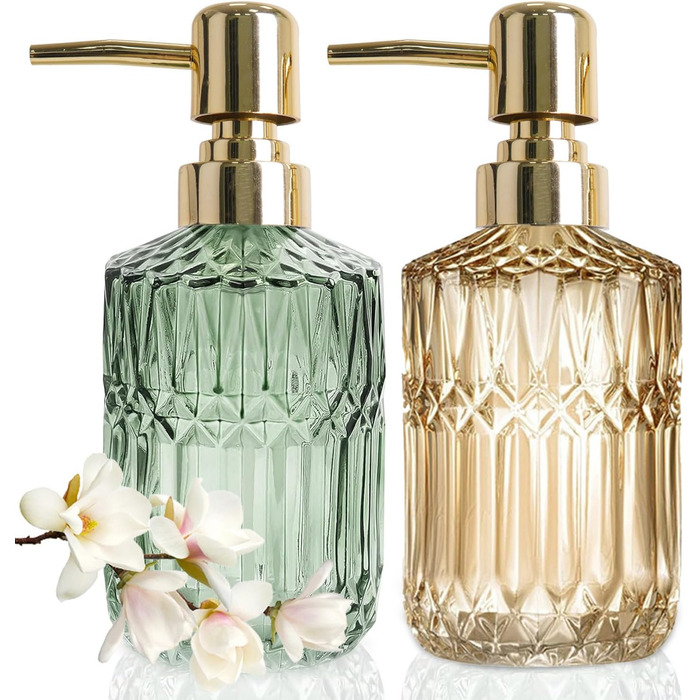 Дозатор для мила зі скла з рожевим золотом, пляшки для шампуню для наповнення, дозатор для мила скляний з насосом, дозатор зі скла