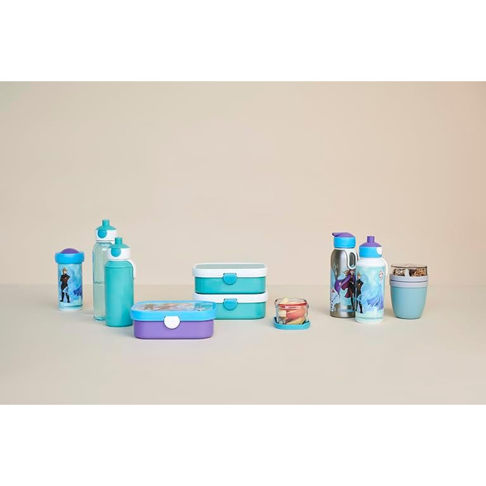 Ланчбокс для дітей з роздільниками та виделкою, 750 мл, Крижане серце (Frozen 2). Герметичний контейнер для їжі, без BPA, можна мити в посудомийній машині.