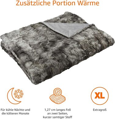 Ковдра зі штучного хутра Storeo Basics, без підігріву, сіра, 150 x 200 см