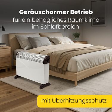 Конвекторний обігрівач Clatronic Портативний обігрів для вашого дому Електричний обігрівач з 3 режимами нагріву Обігрівач з термостатом До 40 кв. м Конвектор із захистом від перегріву KH 3077 N Чорний