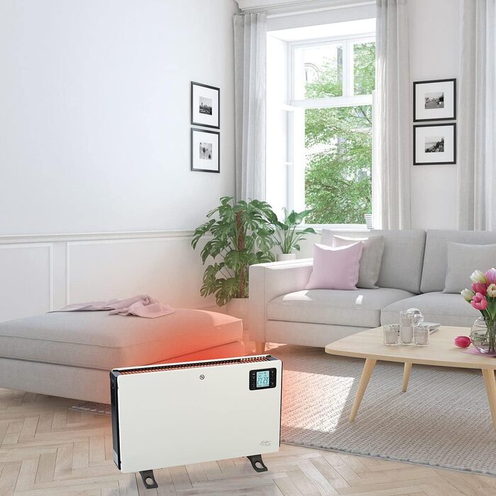 Електричний обігрівач Sichler для побутової техніки конвекторний обігрівач з Wi-Fi, 2000 Вт, додаток, голосове керування, дистанційне керування (електричний обігрівач, електричний радіатор, променевий обігрівач)