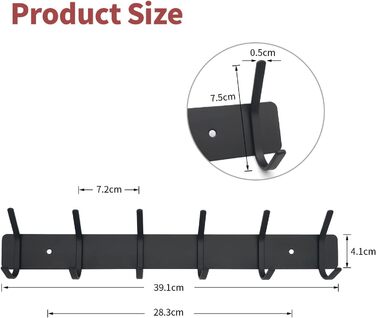 Гачки для верхнього одягу SYPEN настінні, вішалка металева, настінна вішалка з нержавіючої сталі, вішалка з гачками для одягу, віш