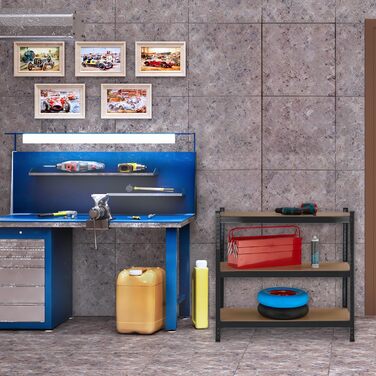 Полиця для зберігання Relaxdays для важких умов експлуатації, 5 ярусів, ВШХ 180 x 100 x 40 см, до 500 кг, сталь, чорна