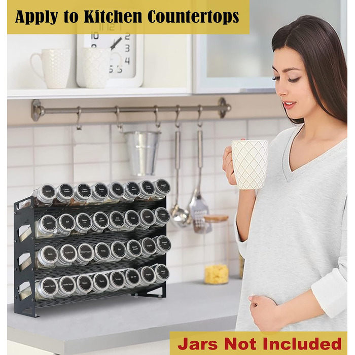 Рівнева полиця Spice для стільниці, шафи або настінного монтажу, 4 відділення для зберігання, 4-