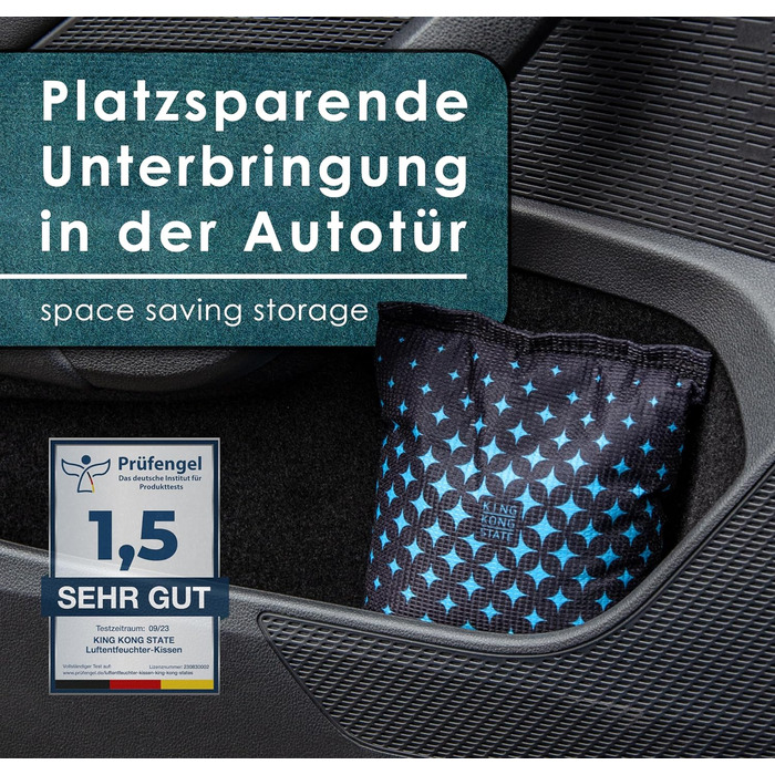 Осушувач King Kong State для автомобілів - 2 подушки-осушувачі по 500 г для запітнілих вікон автомобіля - з багаторазовим наповнювачем проти запотівання