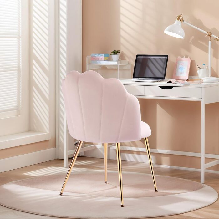Крісло-туалетний столик без коліс, оксамитове крісло-обшивка для вітальні та спальні, сучасні стільці для їдальні, рожевий 1 рожевий