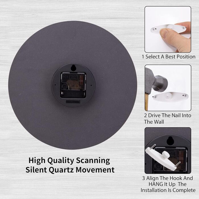 Дерев'яний настінний годинник ACCSHINE MDF без біжучої стрілки безшумний сучасний 30-сантиметровий кварцовий настінний годинник на