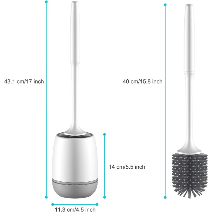 Щітка для туалету силіконова, EWEIMA щітка для туалету силіконова з набором швидкосохнучих тримачів, щітка для туалету настінна та