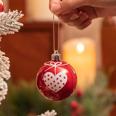 Різдвяні кульки 16 шт червоно-білі Valery Madelyn