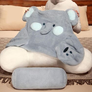 Подушка для читання SSWH для ліжка, гарна подушка для спини 2-в-1 з валиком для шиї та підлокітниками, м&39яка опорна подушка, подушка для читання для дорослих та дітей, велика подушка для спини (розмір 7055 см, колір жовтий) 7055 см жовтий