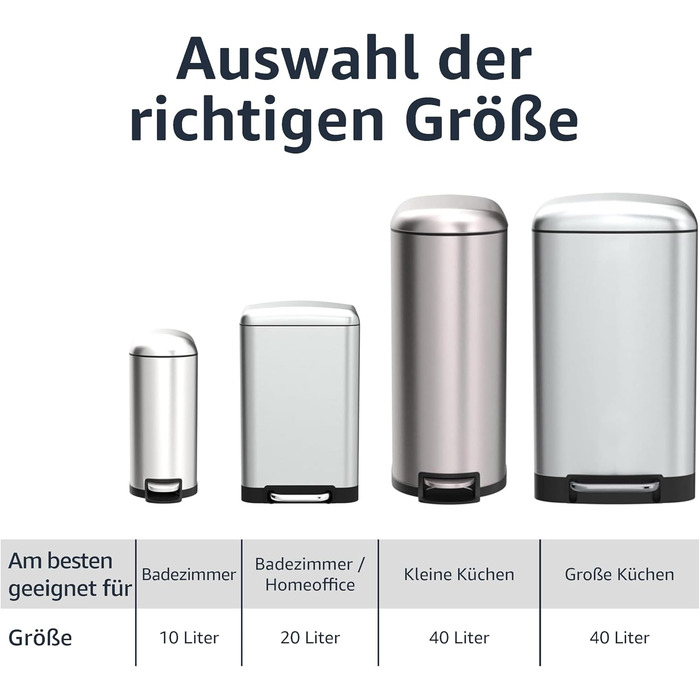 Відро для сміття, брудовідштовхуюче, невелике, D-подібне, з педаллю плавного закриття для ванної кімнати, спальні або вітальні, ву