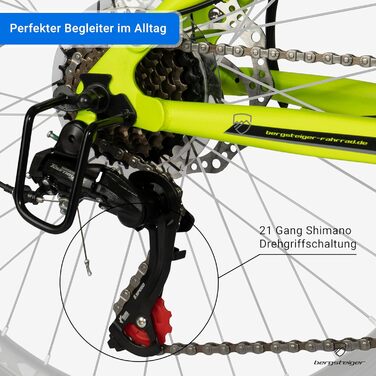 Дитячий велосипед 26 дюймів, 21 швидкість, відповідає вимогам StVZO, гірський велосипед з повною підвіскою, дисковими гальмами та динамо-підсвічуванням, підходить для 8, 9, 10, 11, 12, 13 років, хлопчиків та дівчаток, 24 дюйми, чорний/зелений, 24