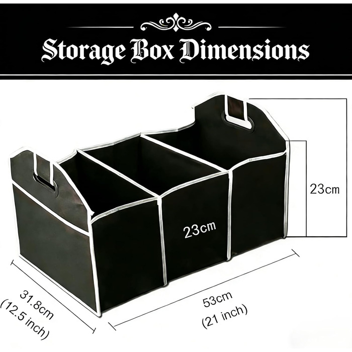 Універсальний регульований подвійний органайзер для багажника з 3 відділеннями, великої місткості, складаний контейнер для зберігання речей в авто, портативні водонепроникні сумки